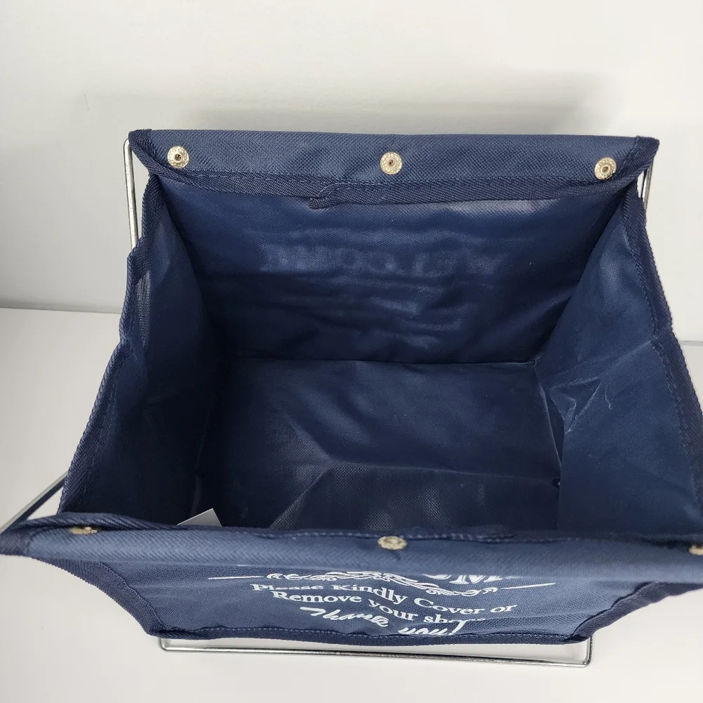 Foldable Fabric Storage Box for Disposable Shoe Covers or Booties.